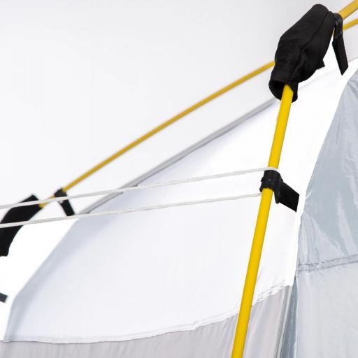 Tienda de Camping Emergente Instantánea con 4 Ventanas 2 Bolsillos y Bolsa de Transporte 240x240x199 cm Gris y Blanco [6]