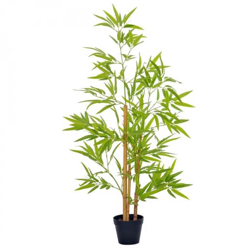 Planta Artificial de Bambú 120 cm Árbol Artificial en Maceta Decorativa para Interior Hogar Ø15,5x120 cm Verde [8]