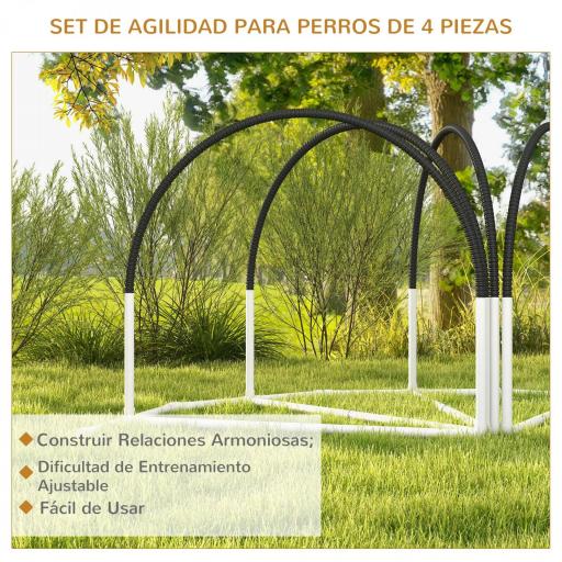 Set de Entrenamiento de Agilidad para Perros de 4 Piezas con Bolsa de Transporte 89x69x99 cm Negro [2]