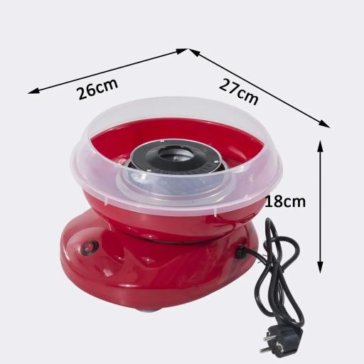 Máquina de Algodón de Azúcar de Uso doméstico de Polipropileno Acero Inox. y Aluminio 450W-550W 27x26x18 cm Rojo [1]