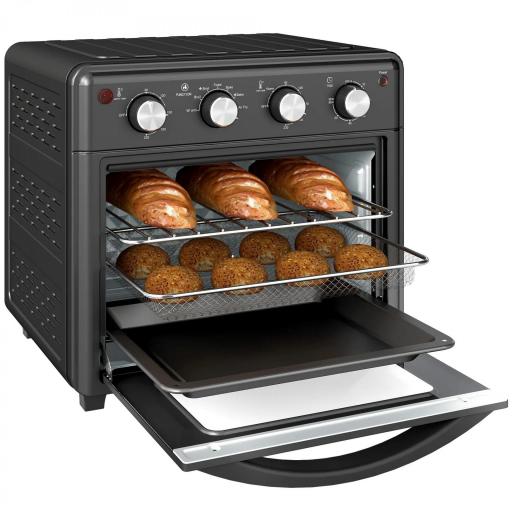 Horno Eléctrico de Sobremesa de 30L 1600W Freidora de Aire con 7 Modos de Calor y Temporizador 43x39x39 cm Negro [9]