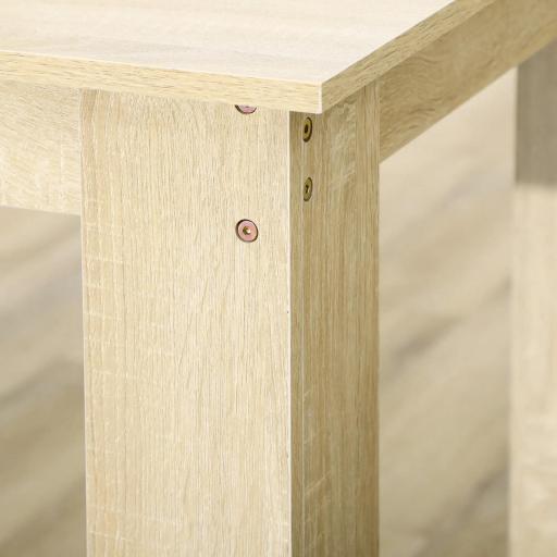 Mesa de Comedor para 4-6 Personas Rectangular de Melamina de Madera y Estilo Moderno 120x69x75 cm Roble [3]