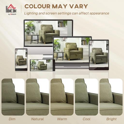 Sillón Cama Individual 3 en 1 Sofá Cama Plegable con Respaldo Ajustable y Cojín para Salón 74x85,5x82 cm Marrón [5]