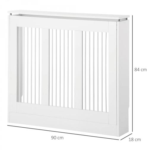 Cubierta de Radiador Blanco 90x18x84 cm Cubre Radiador de MDF Diseño Moderno Estante para Radiador Vertical para Salón [1]