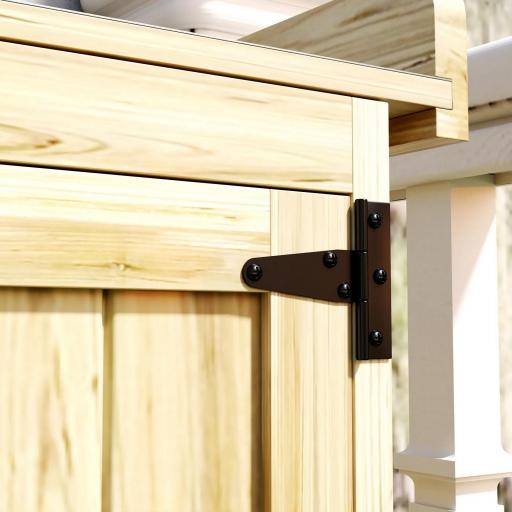 Armario de Exterior, Cobertizo para Herramientas con Estante, en Madera con 2 Puertas para Jardín, Patio, Color Madera [5]