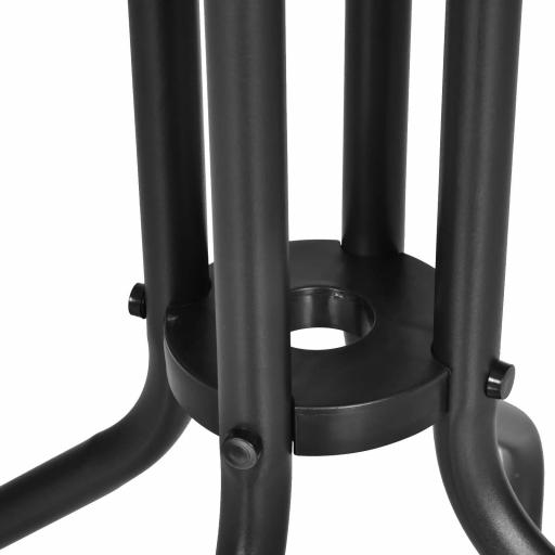 Mesa de Jardín Redonda con Encimera de Vidrio Templado Decorativa y Marco de Metal para Patio Terraza Balcón Comedor Ø60x70 cm Negro [6]