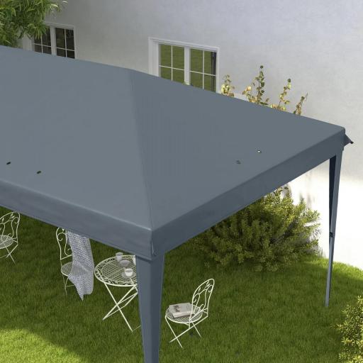 Carpa Plegable Gazebo 6x3 m con Altura Ajustable en 3 Niveles Toldo Anti-UV y Bolsa de Transporte Gris Claro [6]