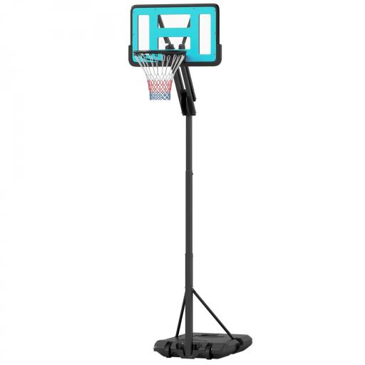 Canasta de Baloncesto Ajustable de 146-236 cm con Ruedas y Base Rellenable con Agua o Arena Tablero Irrompible Negro [8]