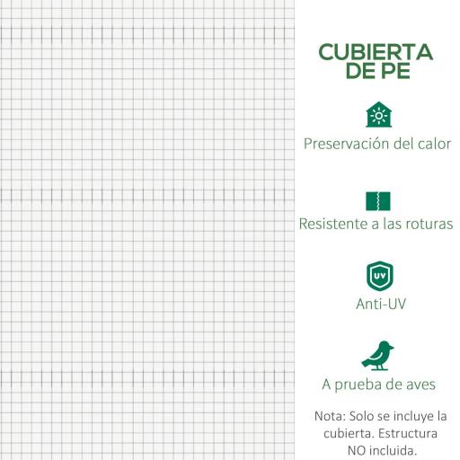 Cubierta de Repuesto para Invernadero 600x300x200cm Tipo Túnel Carpa de Invernadero con 12 Ventanas Blanco [6]