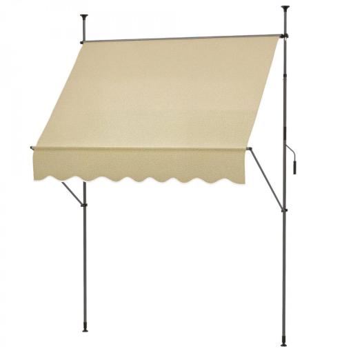 Toldo Manual Retráctil con Manivela 200x120x210-300 cm con Altura Ajustable Impermeable y Anti-UV Beige [9]