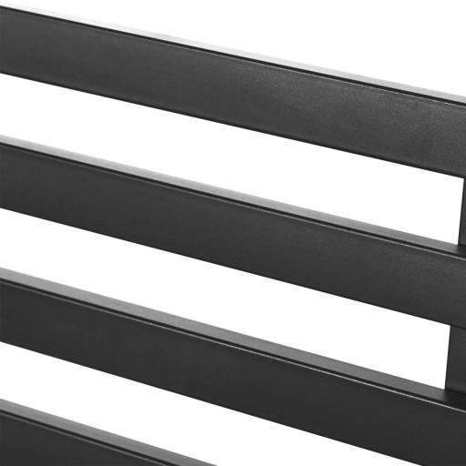 Banco de Exterior de Metal de 2 Plazas con Reposabrazos Carga 240 kg para Patio Terraza 127x58x82 cm Negro [7]