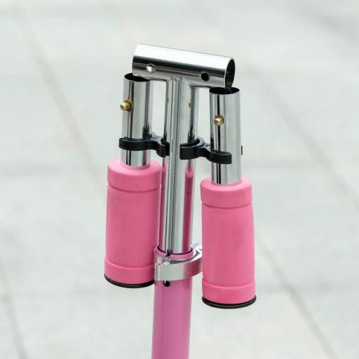 Patinete Infantil Plegable con Luces Música Altura Ajustable Ruedas Brillantes Pedal LED Carga 50kg 67x32x65-78cm Rosa [7]