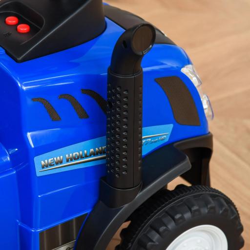 Tractor sin Pedales para Niños de 12-36 Meses con Remolque Extraíble Coche Correpasillos con Bocina Faros Pala Asiento de Suelo 25 cm y Rastrillo Carga 25 kg 91x29x44 cm Azul [6]