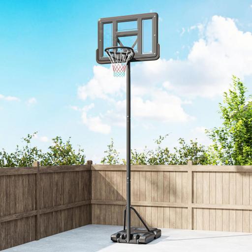Canasta de Baloncesto de Exterior 2 en 1 con Altura Ajustable 230-305 cm Aro de Baloncesto con Soporte Ruedas Base Negro [7]