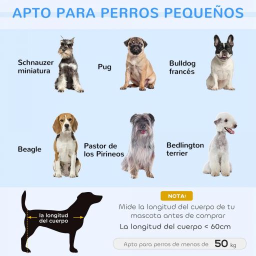 Sofá para Perros Pequeños con Patas de Madera Funda Lavable y Cojín Desmontable 86x55x33 cm Azul [5]