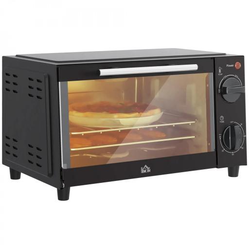 Mini Horno Eléctrico 9L Horno Eléctrico Sobremesa 750W con Temperatura Ajustable Temporizador 35x24,6x20 cm Negro [9]