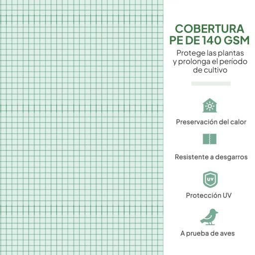 Invernadero de Túnel 347x300x200 cm Invernadero de Jardín con Puerta y 6 Ventanas Estructura de Acero Galvanizado Verde [2]