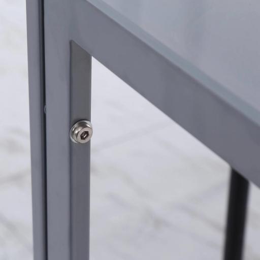 Mesa de Comedor de Cristal Mesa de Cocina Cuadrada para 4 Personas con Patas de Metal para Salón 75x75x75 cm Gris [4]