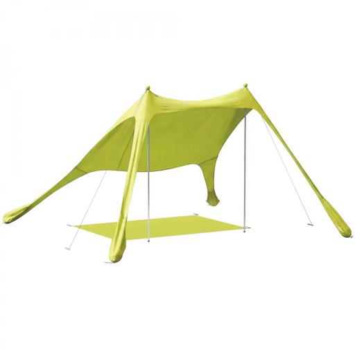 Carpa Playa Plegable con Esterilla UPF50+ Postes de Aluminio Pala Estacas y Bolsa de Transporte Verde [9]