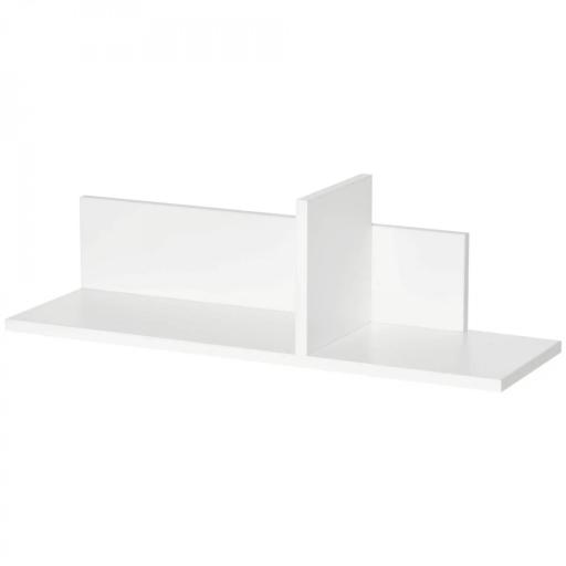 Mueble de Salón para TV con Mesa para Televisor 180x33,5x42 cm y 2 Estantes de Pared 65x20x20 cm Blanco [6]