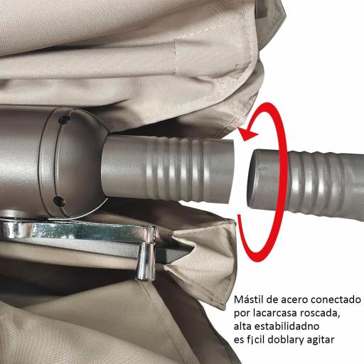 Sombrilla Doble para Jardín 460x270x240 cm Parasol Anti UV con Manivela para Exterior Patio Terraza Piscina Color Beige [5]