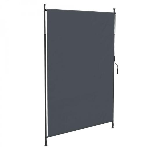 Toldo Vertical Exterior 200x305 cm Pantalla de Privacidad Enrollable Ajustable con Manivela Protección UV 40+ Gris [2]