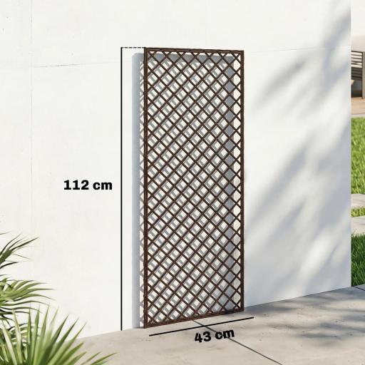 Juego de 3 Enrejados de Jardín de Mimbre Soportes para Plantas Trepadoras con Parte Superior Plana 43x112 cm Natural [1]