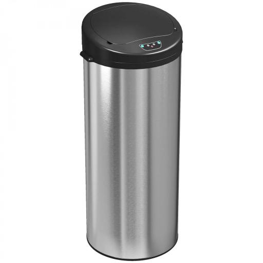 Cubo de Basura Cocina Automático 55 L de Acero Inoxidable con Sensor Infrarrojo Cierre Suave Antihuellas Plateado [8]