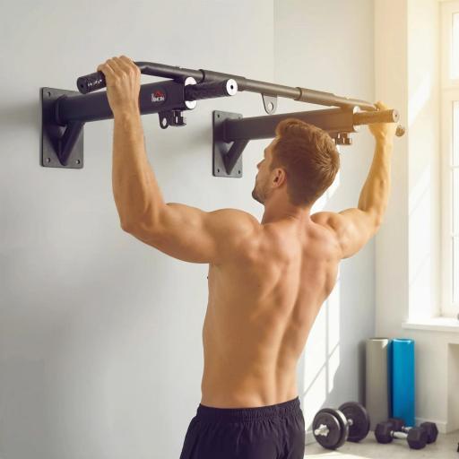 Barras de Dominadas para Pared Colgador de Saco de Boxeo 2 en 1 Entrenamiento Muscular Pull Up para Casa Carga Máxima 150 kg Negro [3]