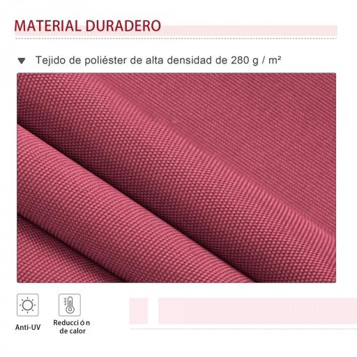 Toldo Manual 395x245 cm con Manivela Toldo Balcón Patio Terraza de Aluminio y Tejido Poliéster 280 g/m² Anti-UV Rojo [6]