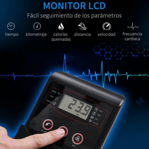 Bicicleta Elíptica con Resistencia Magnética Ajustable de 8 Niveles Bicicleta de Fitness con Sillín Regulable Pantalla LCD Pulsómetro y Soporte para Móvil para Casa Gimnasia 103x62x151 cm Negro [4]