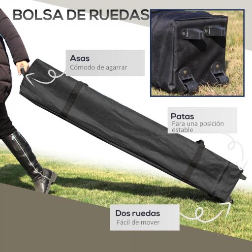 Carpa Plegable Pop-up con Altura Ajustable Protección UV50+ Doble Techo y Mosquiteras 4x4x2,8 m Gris [2]