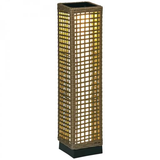 Lámpara Solar de Ratán Sintético con Luces LED Encendido/Apagado Automático para Exterior 15,5x15,5x69 cm Arena [9]