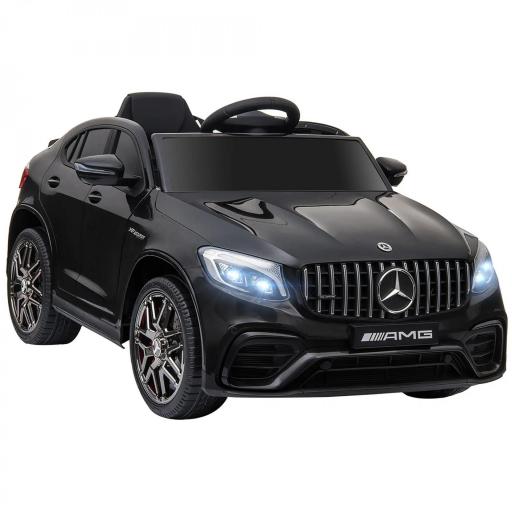 Coche Eléctrico para Niño +3 Años con Licencia de Mercedes 12V con Mando a Distancia Música y Luces Negro [12]