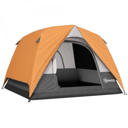 Tienda de Camping para 4 Personas Impermeable Fácil Instalación y Bolsa de Transporte Incluida 200x200x135 cm Gris [8]