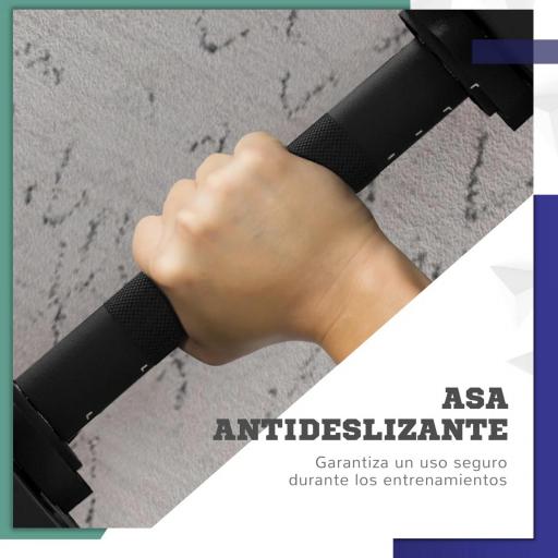 Juego de Mancuernas Ajustables 15 kg 2 en 1 con Barras Conexión y Mangos Antideslizantes para Gimnasio en Casa Negro [4]