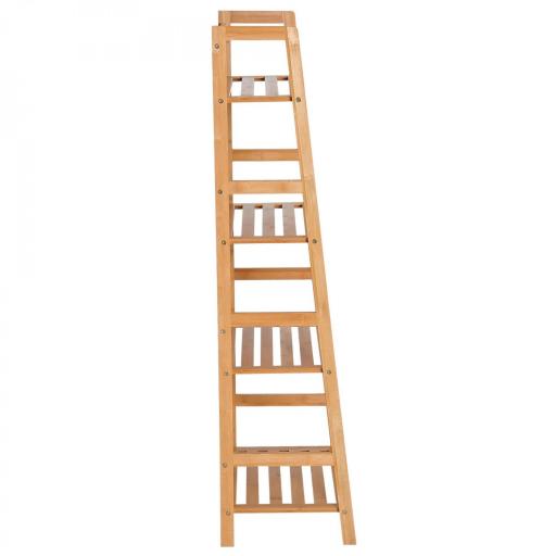 Estantería de Bambú 4 Niveles Estantería Escalera de Baño Librería Organizador Zapatero 48x31,5x120 cm [6]