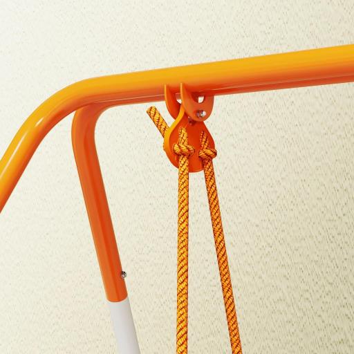 Columpio para Bebés Columpio Jardín Exterior de Acero con Respaldo Cinturón de Seguridad Carga 25 kg Naranja [7]