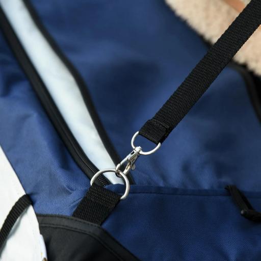 Cochecito para Perros Plegable con Vagón Desmontable 4 Puertas con Cremallera 2 Correas de Seguridad y Cojín Azul [7]