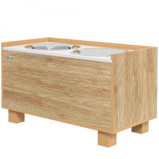 Comedero Perro Elevado con Alimentador Lento Extraíble Comedero y Bebedero de Acero Inoxidable Roble [9]