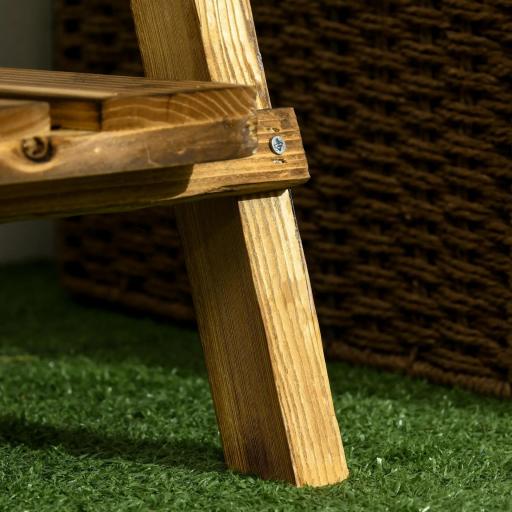 Soporte para Plantas de Madera de 3 Niveles Estantería para Plantas Plegable Soporte para Macetas 60x37x93 cm Natural [7]