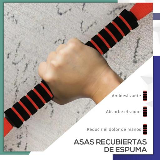 Kit de Gimnasio 4 en 1 con Barra de Pesas Mancuernas Kettlebell para Entrenamiento de Fuerza en Casa Color Rojo y Negro [3]