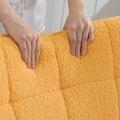 Silla Mecedora de Borreguito Sillón Balancín Oscilante 40° con Patas de Madera de Haya Carga 120 kg 71x98x101cm Amarillo [7]