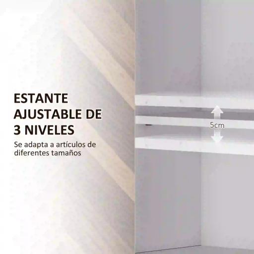 Armario de Pared para Baño Armario Colgante con 2 Puertas Estante Ajustable y Estante Abierto 59x20x60 cm Multicolor [4]