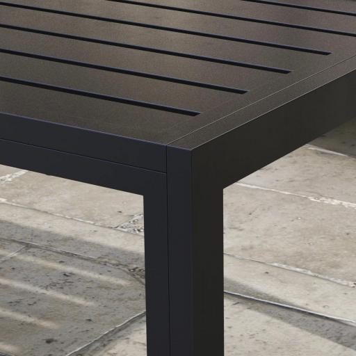 Mesa de Centro de Jardín Rectangular con Estructura de Acero Galvanizado para Patio Terraza 101,5x61x46 cm Negro [6]