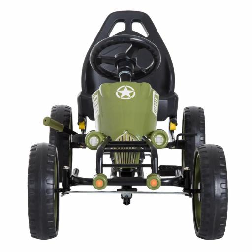 Go-Kart a Pedales para Niños de +3 Años Coche de Pedales con Embrague Freno Asiento Ajustable Carga Máx. 35 kg 105x54x61 cm Verde [6]
