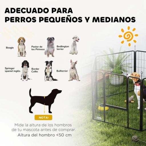 Parque para Perros de 6 Paneles de 80 cm de Altura con Puerta para Interior y Exterior Negro [4]