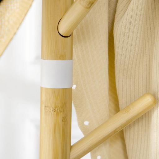 Perchero de Pasillo Moderno con 8 Ganchos para Ropas Bolsas Perchero de Árbol para Entrada Ø37,8x175,6 cm Natural [7]