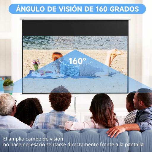 Pantalla de Proyector Manual 120 Pulgadas Formato 16:9 266x149 cm Blanco [6]