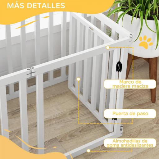 Parque para Mascotas Plegable de 6 Paneles 60x70 cm con Pies de Goma Antideslizantes y Forma Personalizable Blanco [2]